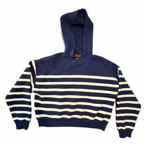 Truth By Republic Striped Cropped Hooded Sweater size M